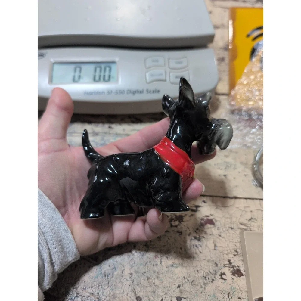 Vtg‎ Disney Japan Lady and the Tramp Jock Scottie Black Dog Ceramic Figurine